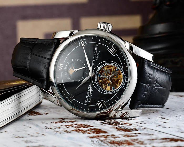 百達翡麗PATEK PHILPPE 全自動機械機芯 316精鋼表殼 進口小牛皮錶帶 男士腕表  wssb3676